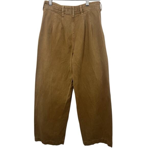 We The Free Canvas Wide Leg Pants Womens Size 25 Khaki Brown Boho High Rise - Picture 2 of 8